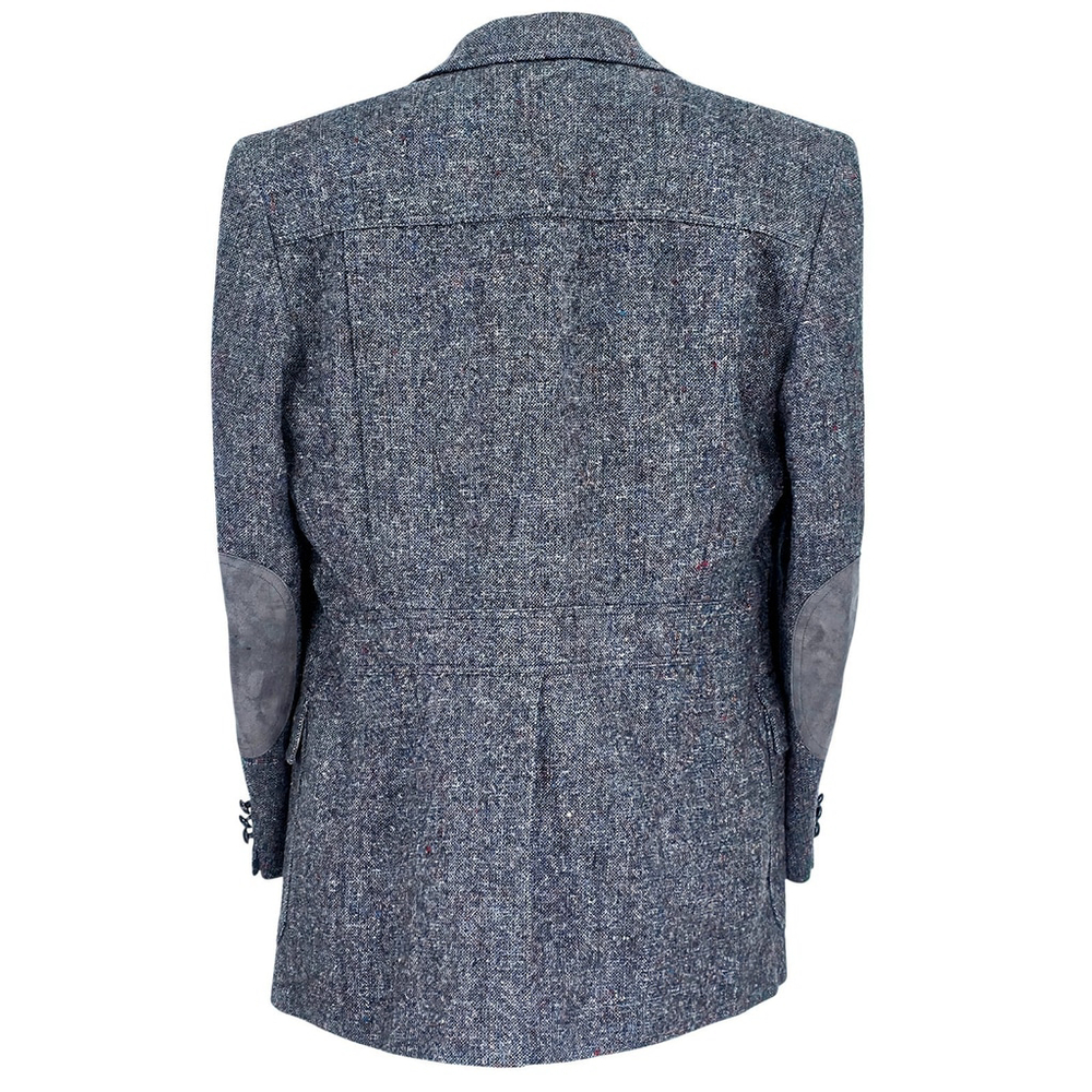 Pendleton Tweed Blazer Size 43 Men Gray Suede Elbow Patch USA Americana - Picture 2 of 16